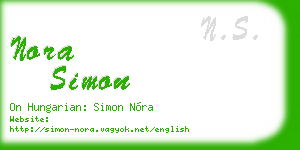 nora simon business card